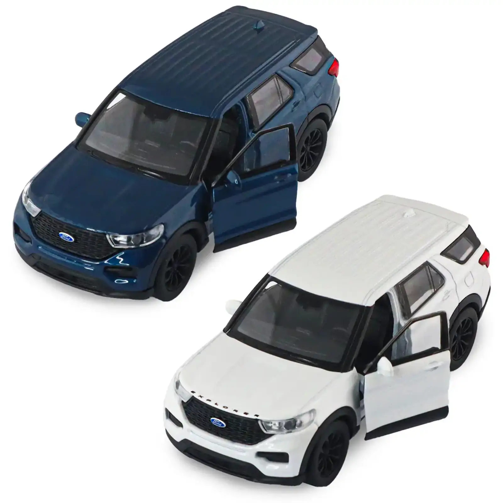Автомодель FORD EXPLORER 2023 (перламутрово-белый, голубой металлик) TechnoDrive (250392W)
