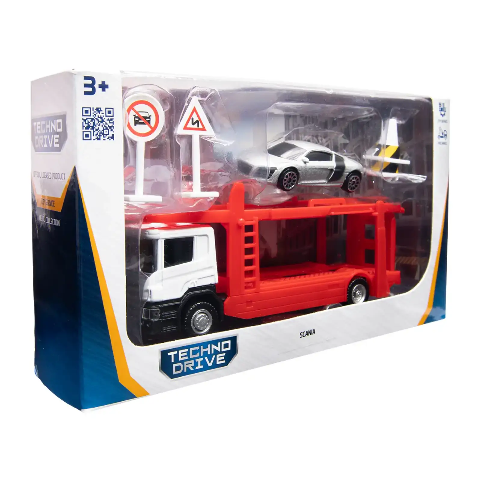 Ігровий набір – АВТОПЕРЕВІЗНИК SCANIA (автоперевізник, машина, аксес.) TechnoDrive (250430U)
