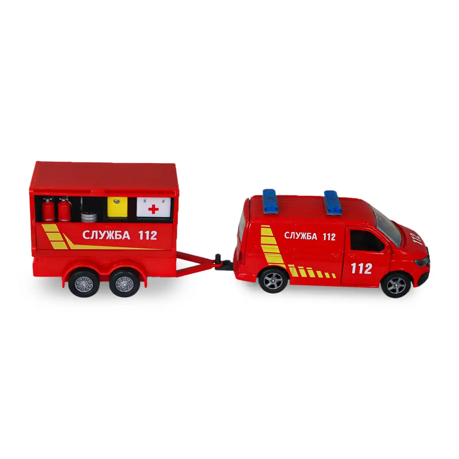 Игровой набор - VOLKSWAGEN СЛУЖБА 112 (с прицепом) TechnoDrive (520322.270)