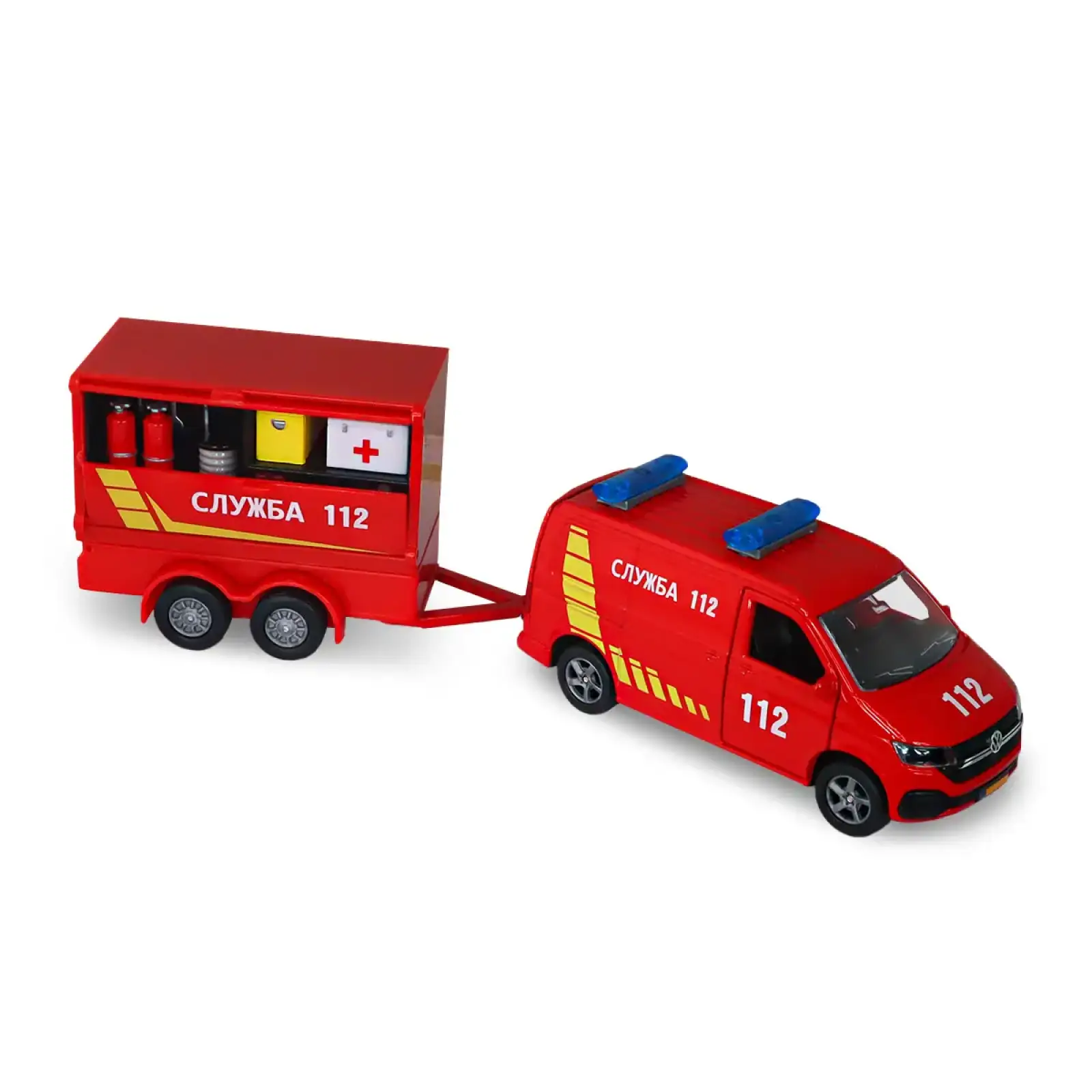 Игровой набор - VOLKSWAGEN СЛУЖБА 112 (с прицепом) TechnoDrive (520322.270)