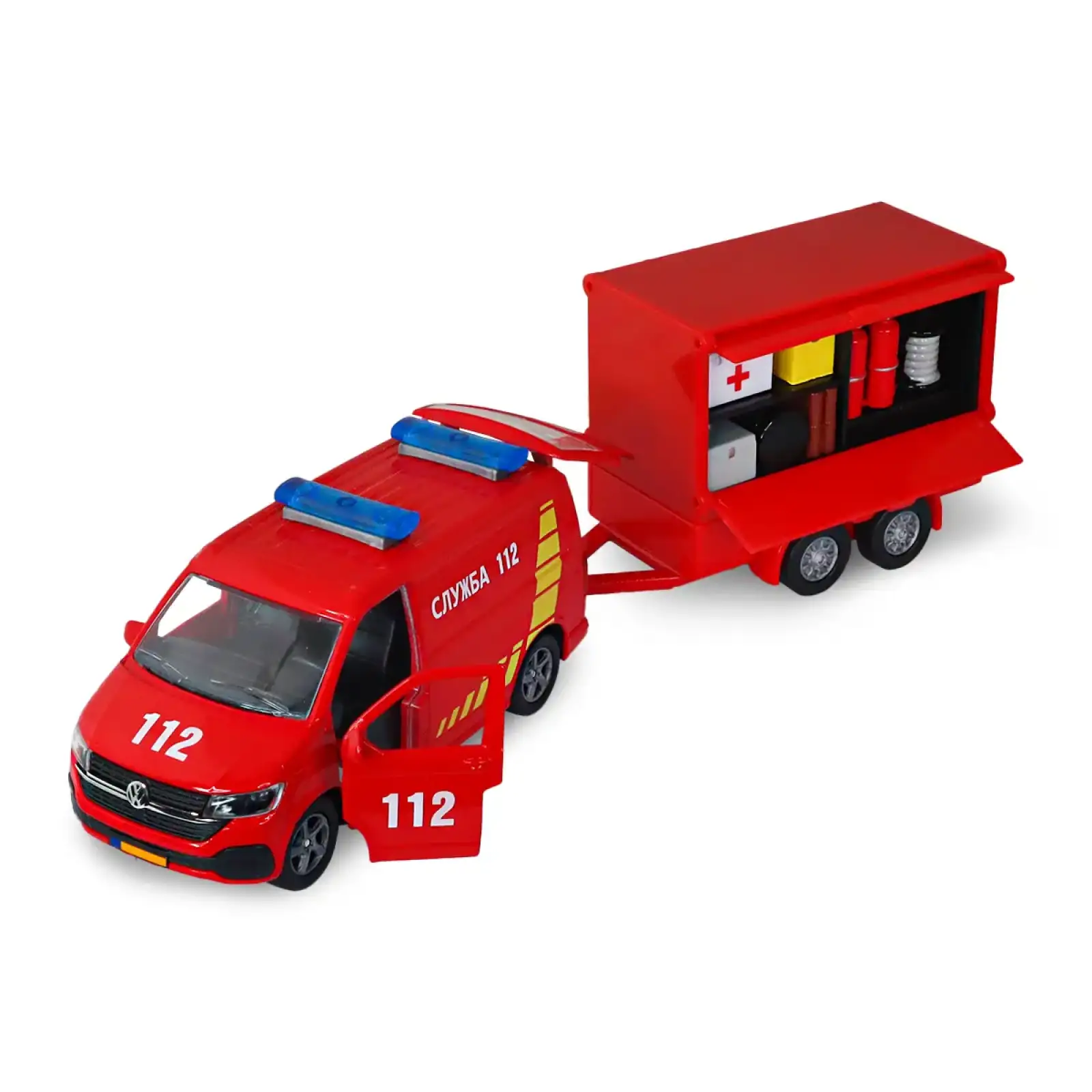Игровой набор - VOLKSWAGEN СЛУЖБА 112 (с прицепом) TechnoDrive (520322.270)