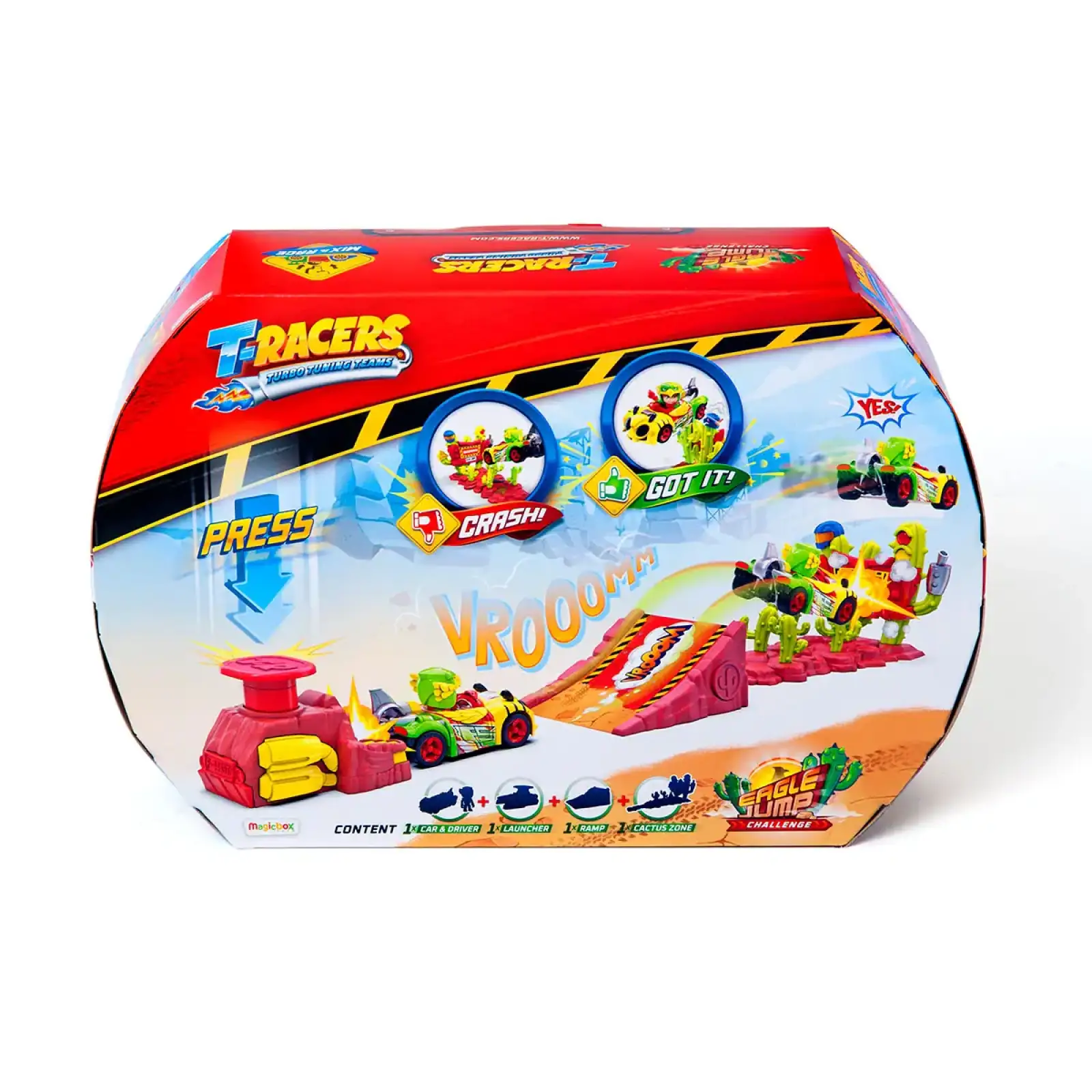 Игровой набор T-RACERS – ПРЫЖОК ОРЛА (машинка-конструктор, гонщик, аксесс.) (PTRSD014IN01)
