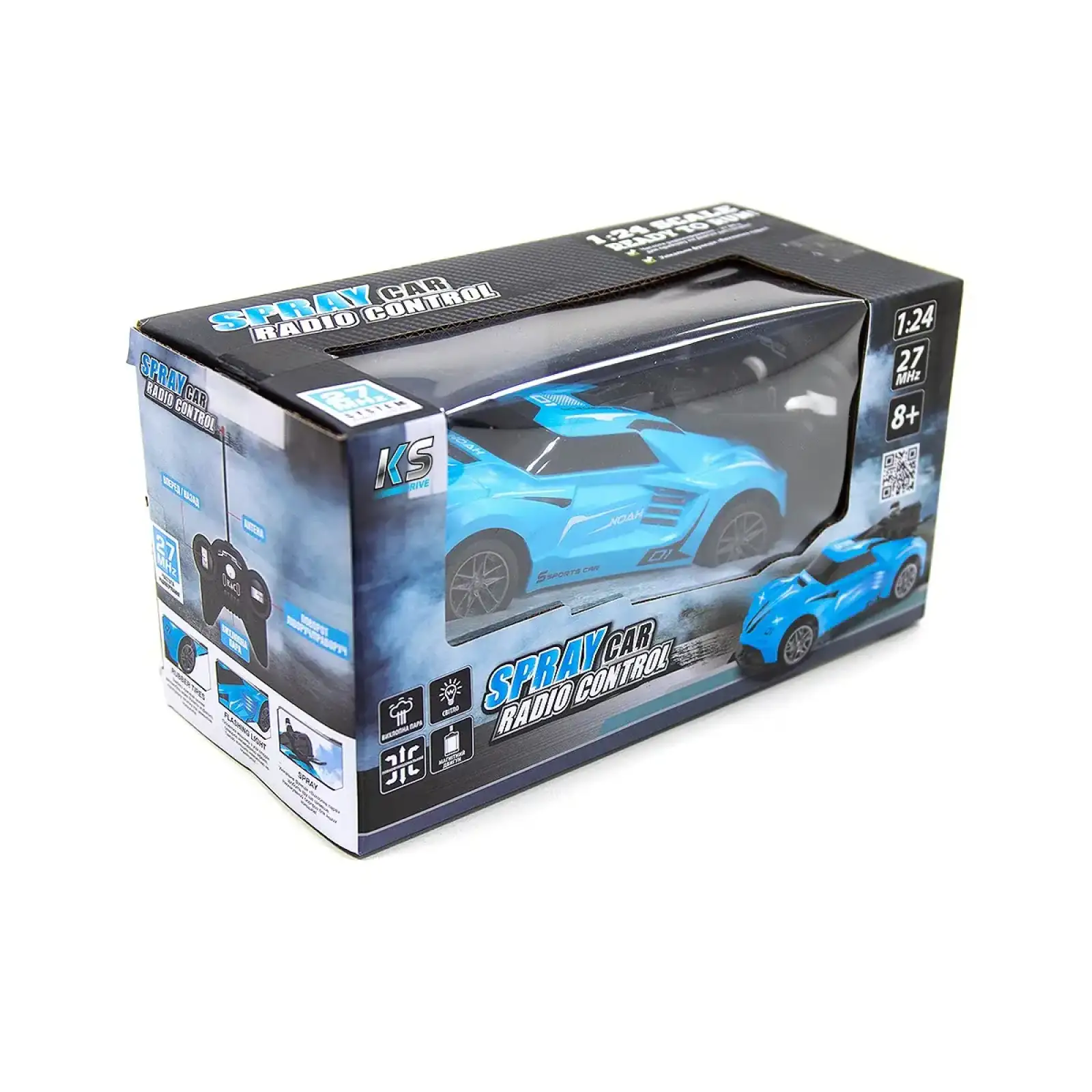 Автомобіль Spray Car на р/к – Sport (блакитний, 1:24, світло, вихлопна пара) Sulong Toys (SL-354RHBL)