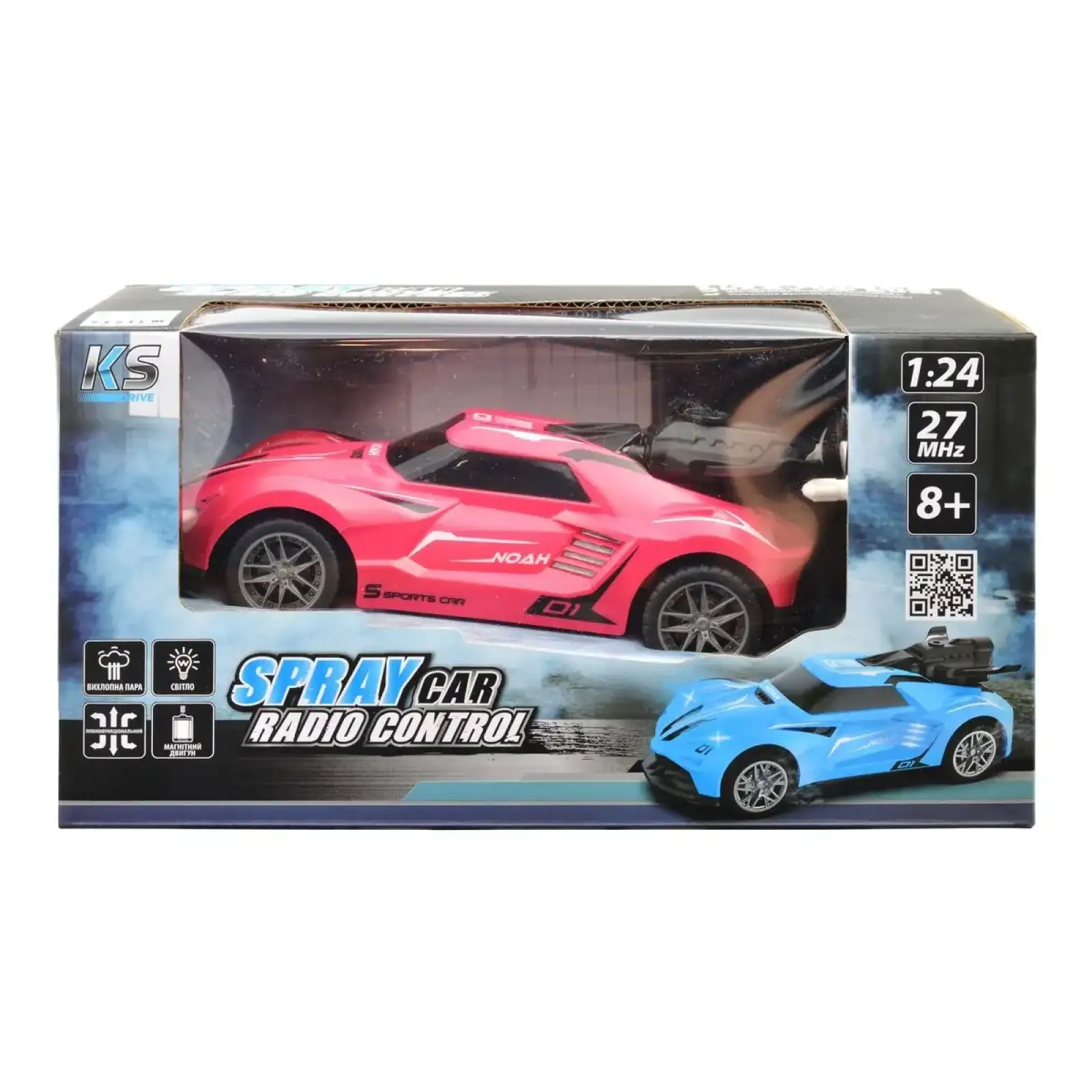 Автомобиль SPRAY CAR на р/у – SPORT (розовый, 1:24, свет, выхлопной пар) Sulong Toys (SL-354RHP)