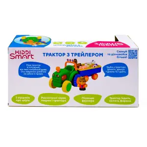 Ігровий набір KIDDI SMART – ТРАКТОР З ТРЕЙЛЕРОМ (світло, українська) (063180)