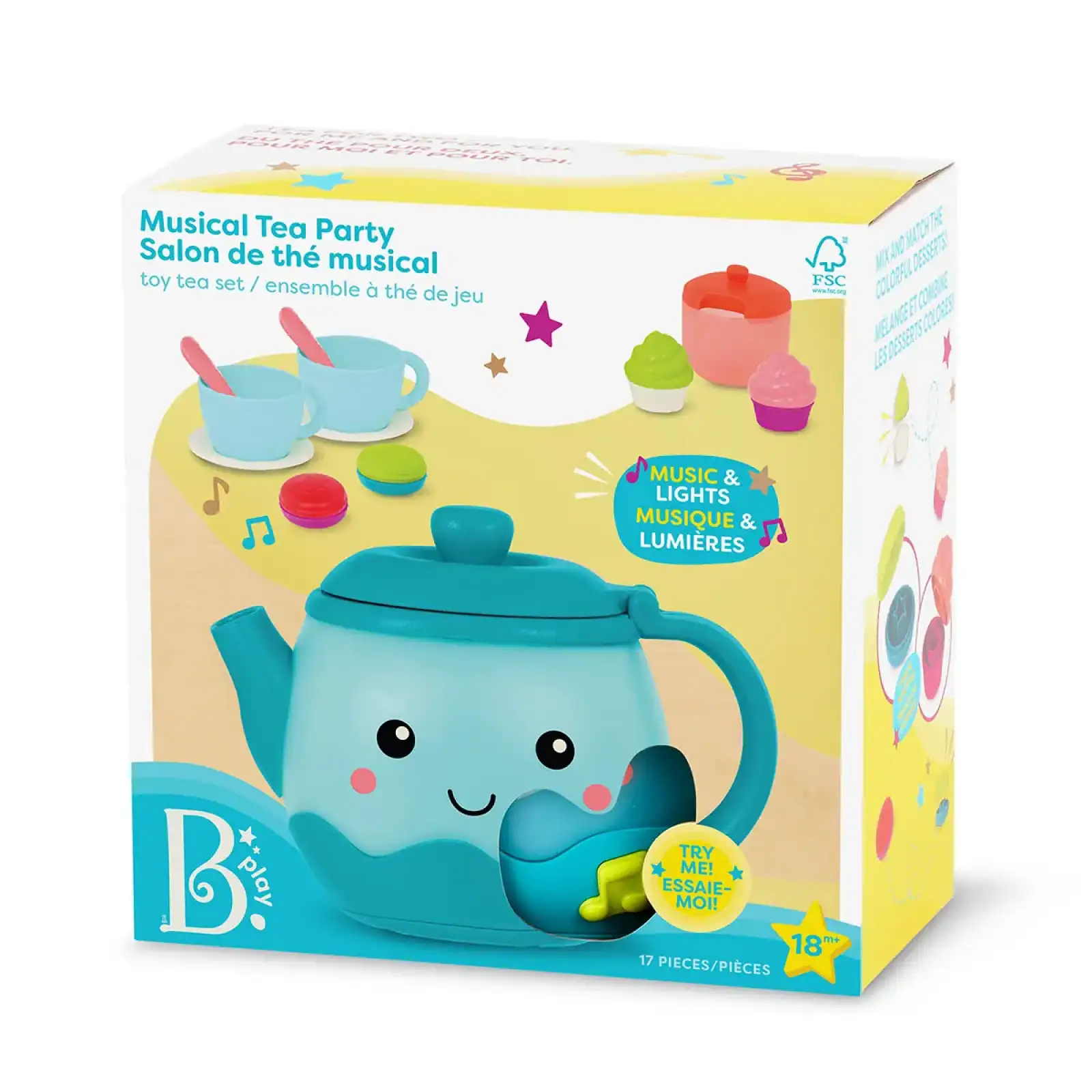 Игровой набор – МУЗЫКАЛЬНОЕ ЧАЕПИТИЕ (17 предметов, свет, звук) Battat (BX4522Z)