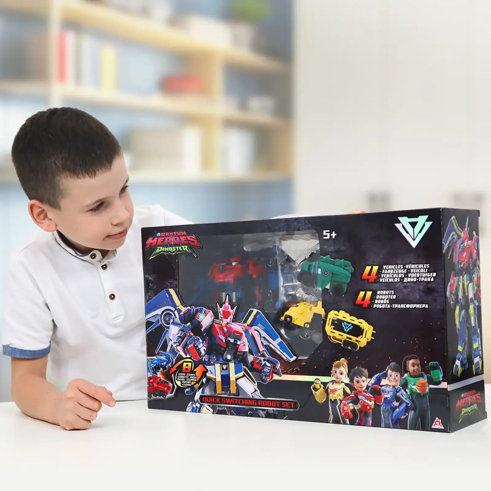 Игровой набор DINOSTER - БЫСТРАЯ ТРАНСФОРМАЦИЯ (4 робота, аксессуары) (EU580810A)