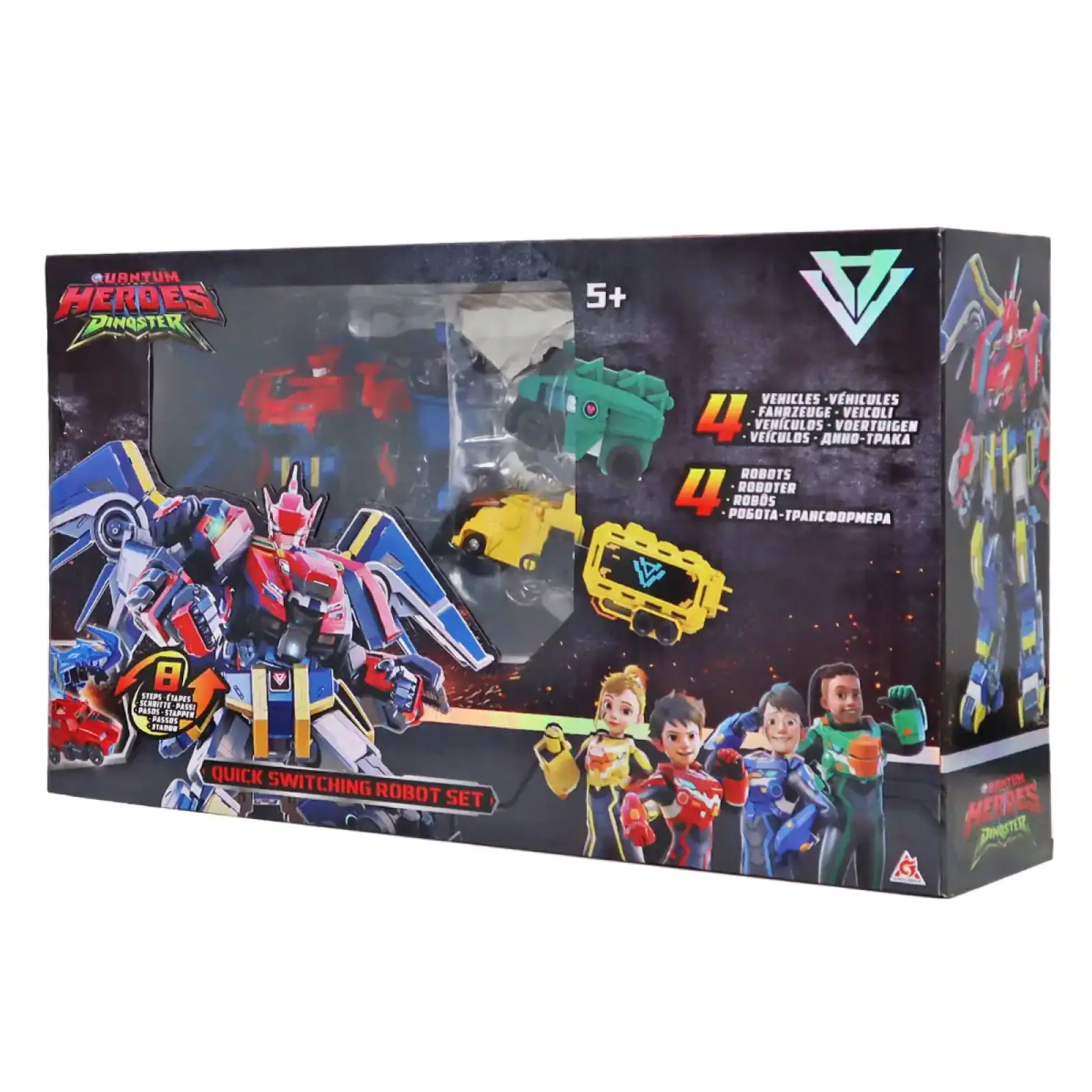 Игровой набор DINOSTER - БЫСТРАЯ ТРАНСФОРМАЦИЯ (4 робота, аксессуары) (EU580810A)