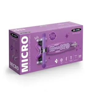 Самокат MICRO Mini Deluxe Fairy Glitter LED рожевий (MMD207) UA