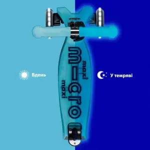 Самокат MICRO Maxi Deluxe Glow LED Синій (MMD366) UA
