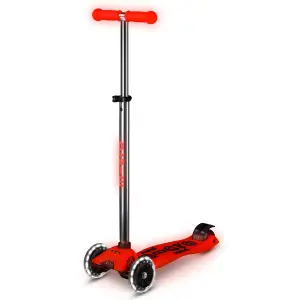 Самокат MICRO Maxi Deluxe Glow LED червоний (MMD368) UA