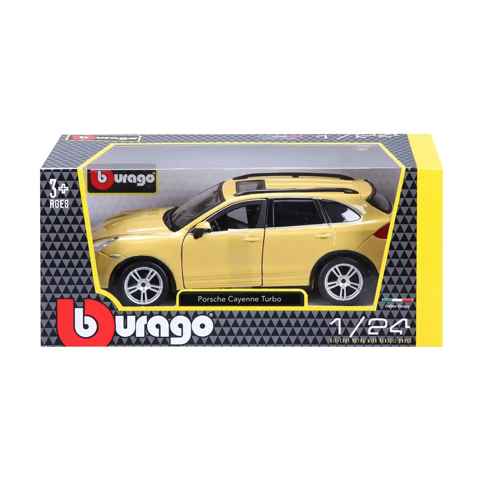Автомодель - PORSCHE CAYENNE TURBO (асорті білий, жовтий, 1:24) Bburago (18-21056)