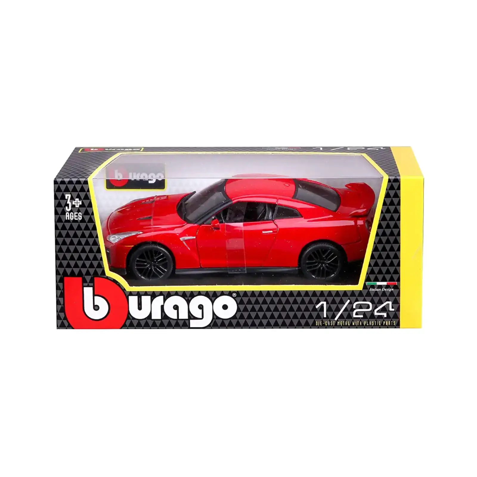 Автомодель - NISSAN GT-R (асорті червоний, білий металік, 1:24) Bburago (18-21082)