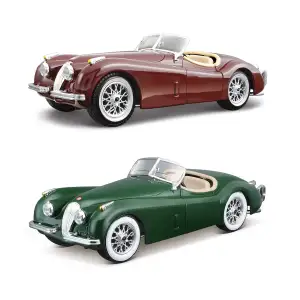 Автомодель JAGUAR XK 120 (1951) (асорті вишневий, сріблястий, 1:24) Bburago (18-22018)