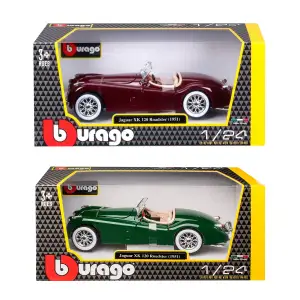 Автомодель JAGUAR XK 120 (1951) (ассорти вишневый, серебристый, темно-зеленый, 1:24) Bburago (18-22018)