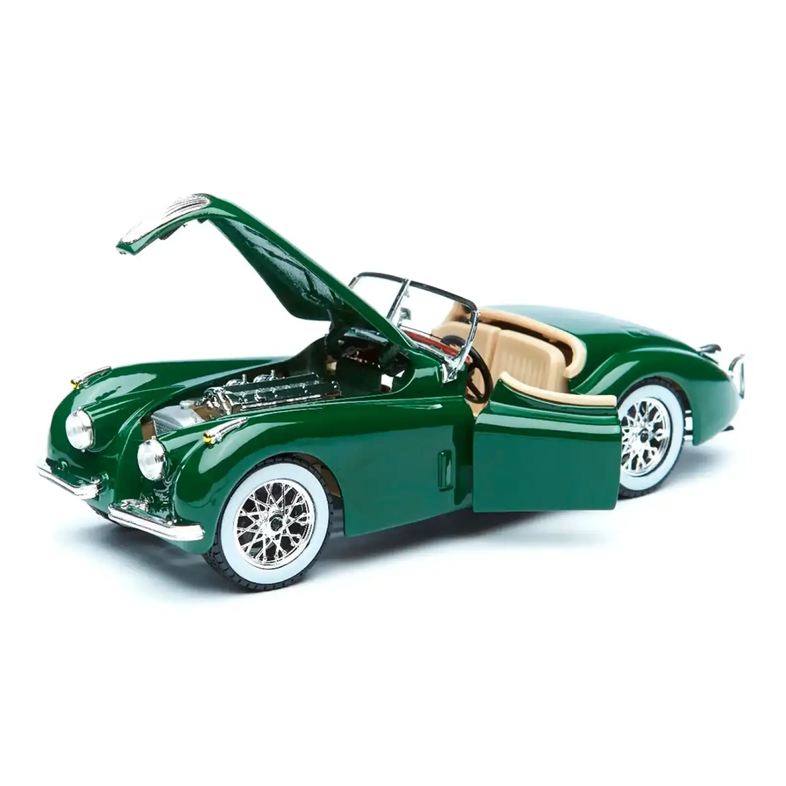 Автомодель JAGUAR XK 120 (1951) (ассорти вишневый, серебристый, темно-зеленый, 1:24) Bburago (18-22018)
