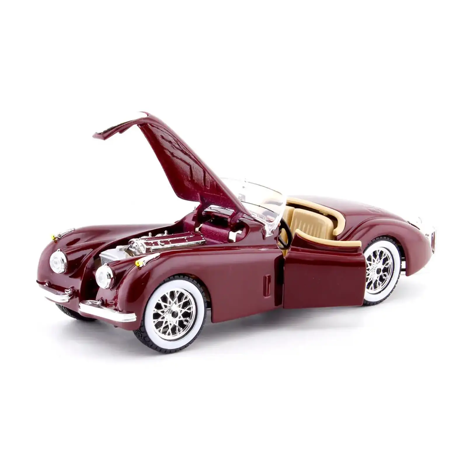 Автомодель JAGUAR XK 120 (1951) (ассорти вишневый, серебристый, темно-зеленый, 1:24) Bburago (18-22018)
