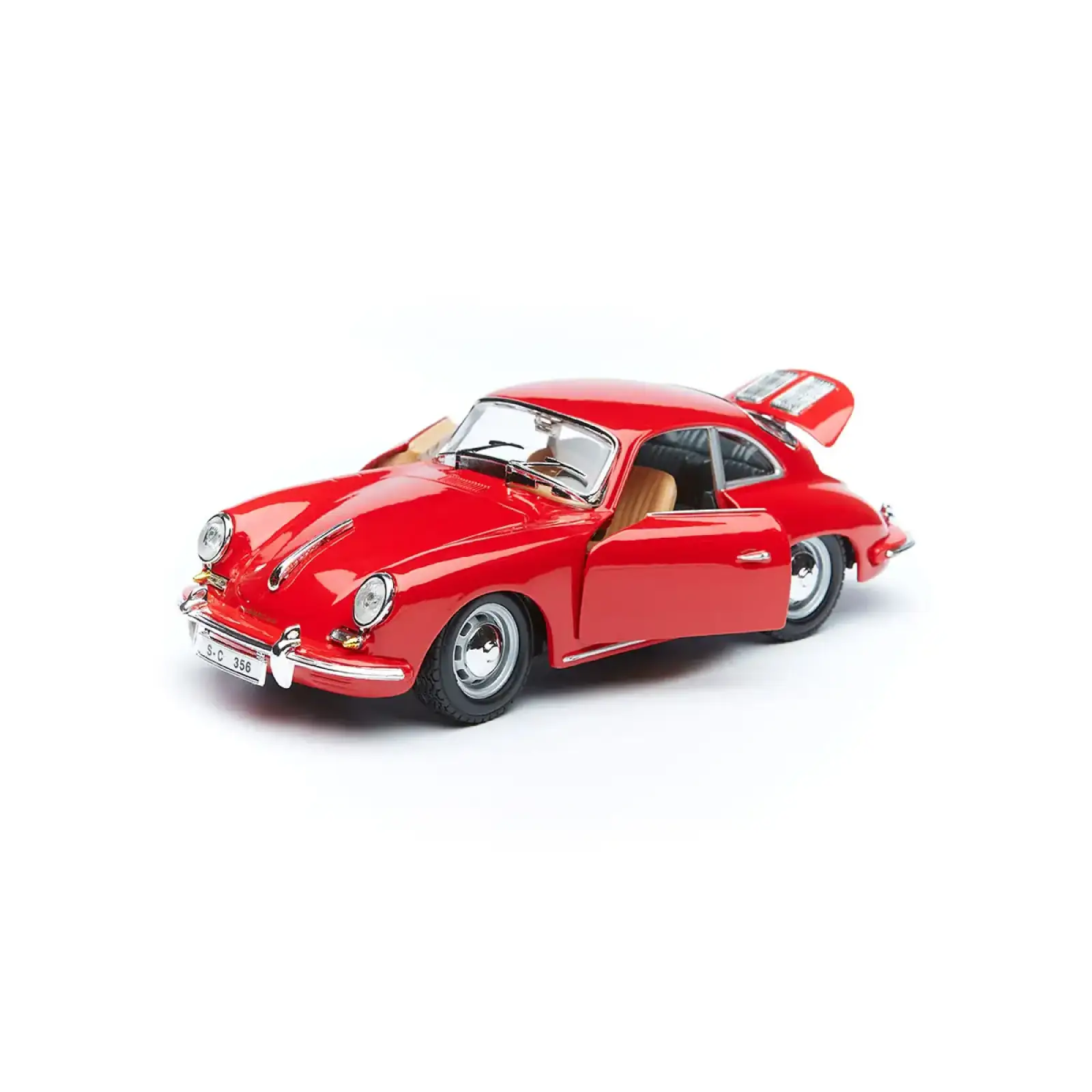 Автомодель PORSCHE 356B (1961) (ассорти слоновая кость, красный, 1:24) Bburago (18-22079)