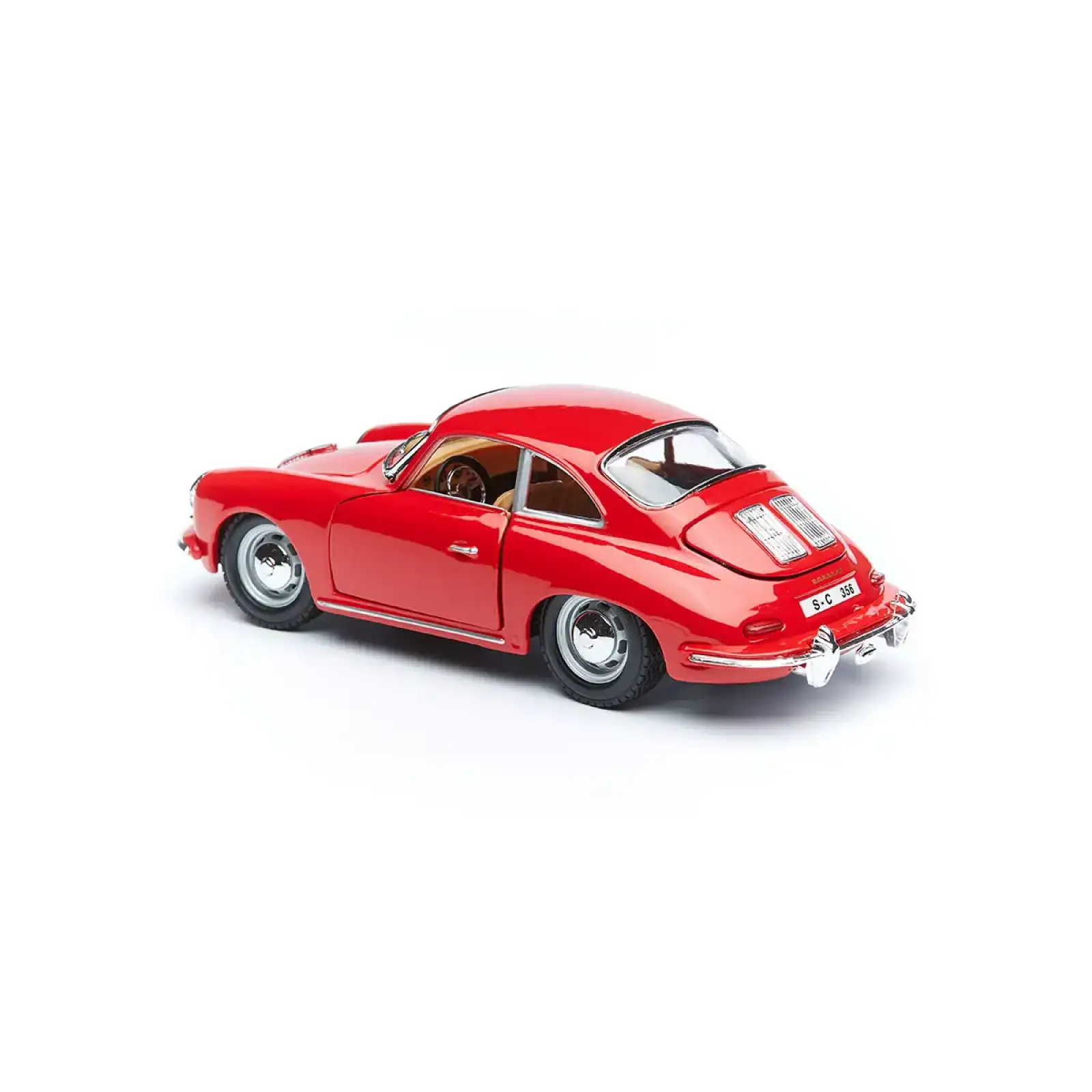 Автомодель PORSCHE 356B (1961) (ассорти слоновая кость, красный, 1:24) Bburago (18-22079)