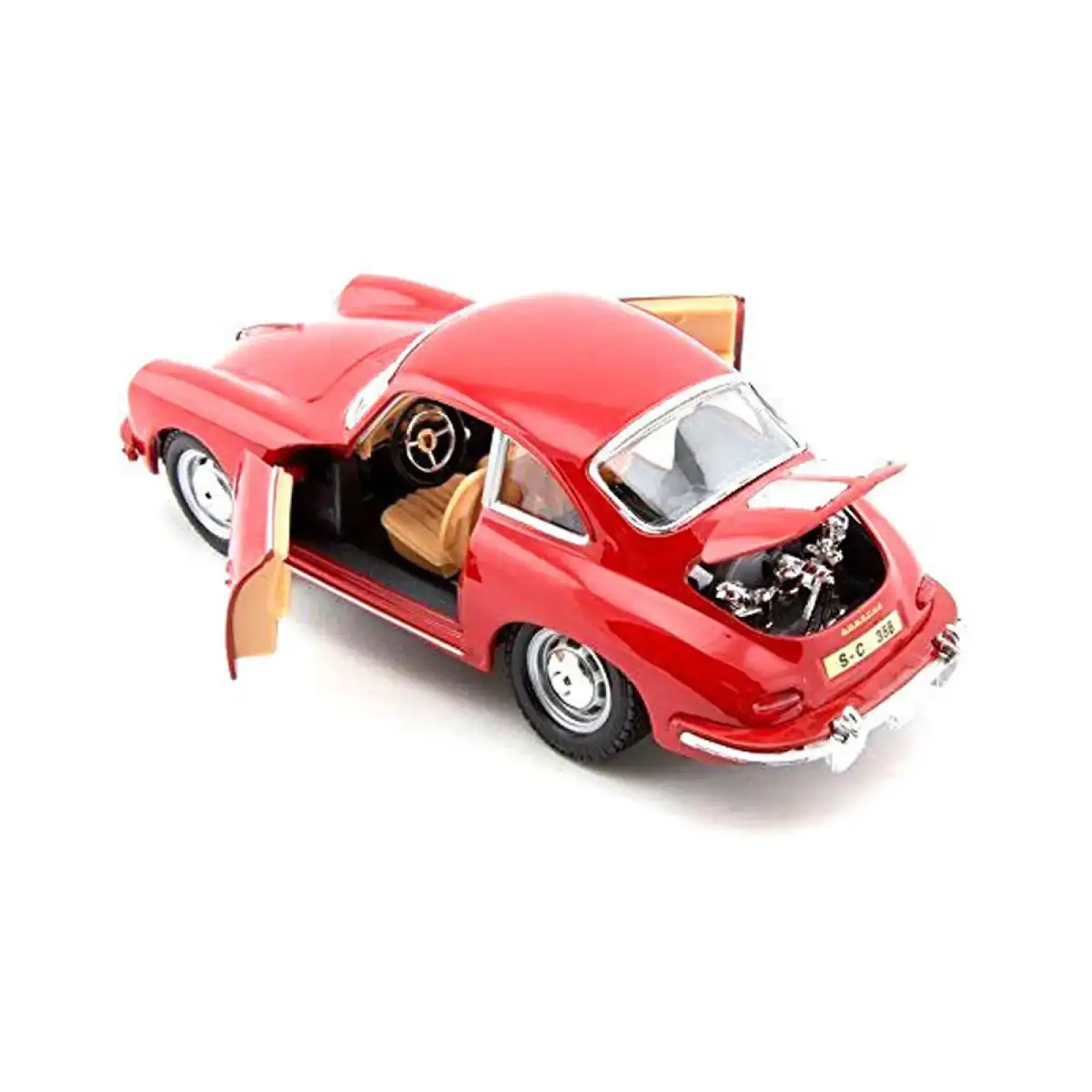 Автомодель PORSCHE 356B (1961) (ассорти слоновая кость, красный, 1:24) Bburago (18-22079)