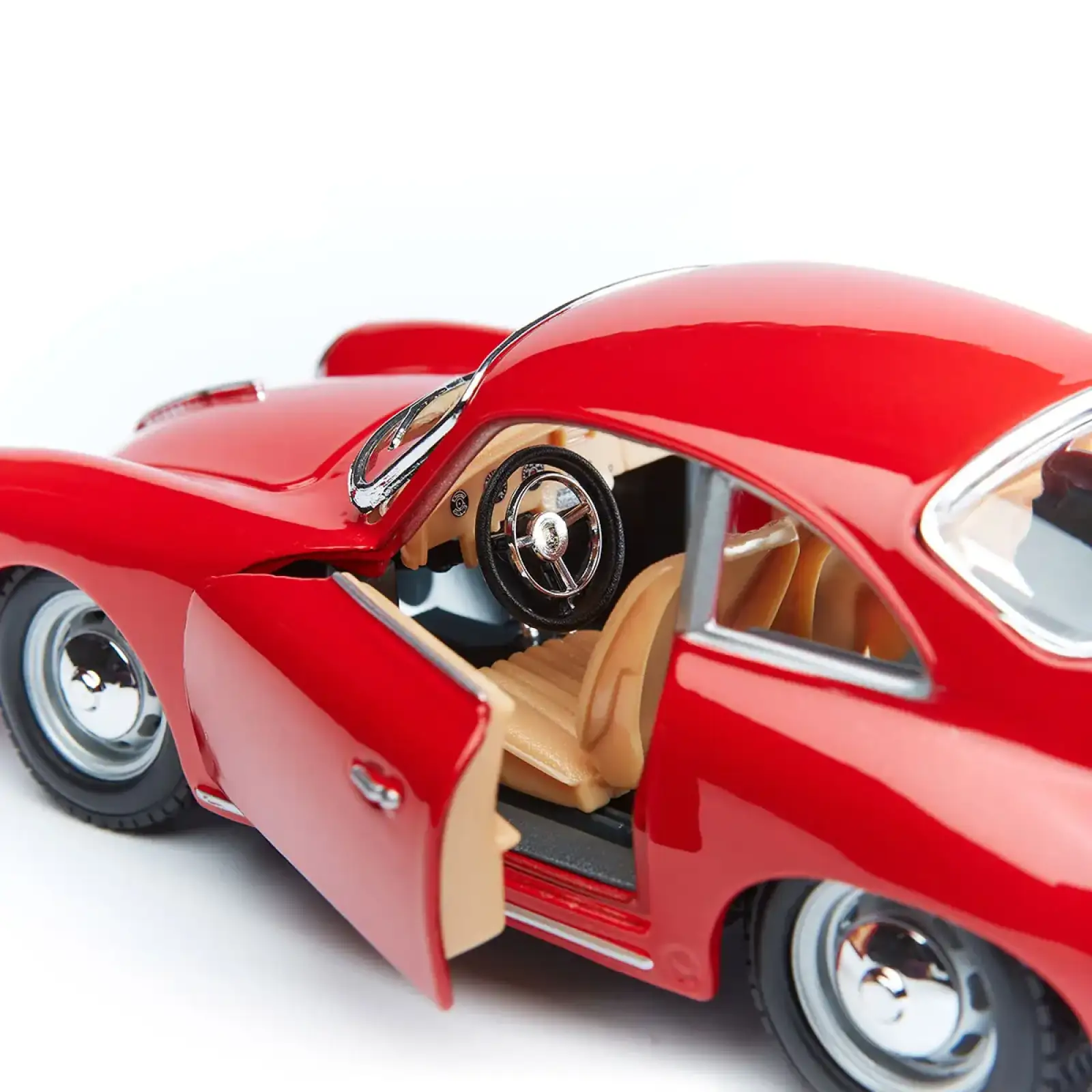 Автомодель PORSCHE 356B (1961) (ассорти слоновая кость, красный, 1:24) Bburago (18-22079)