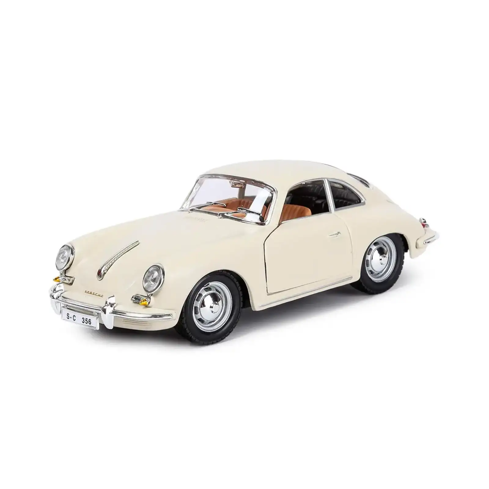Автомодель PORSCHE 356B (1961) (ассорти слоновая кость, красный, 1:24) Bburago (18-22079)
