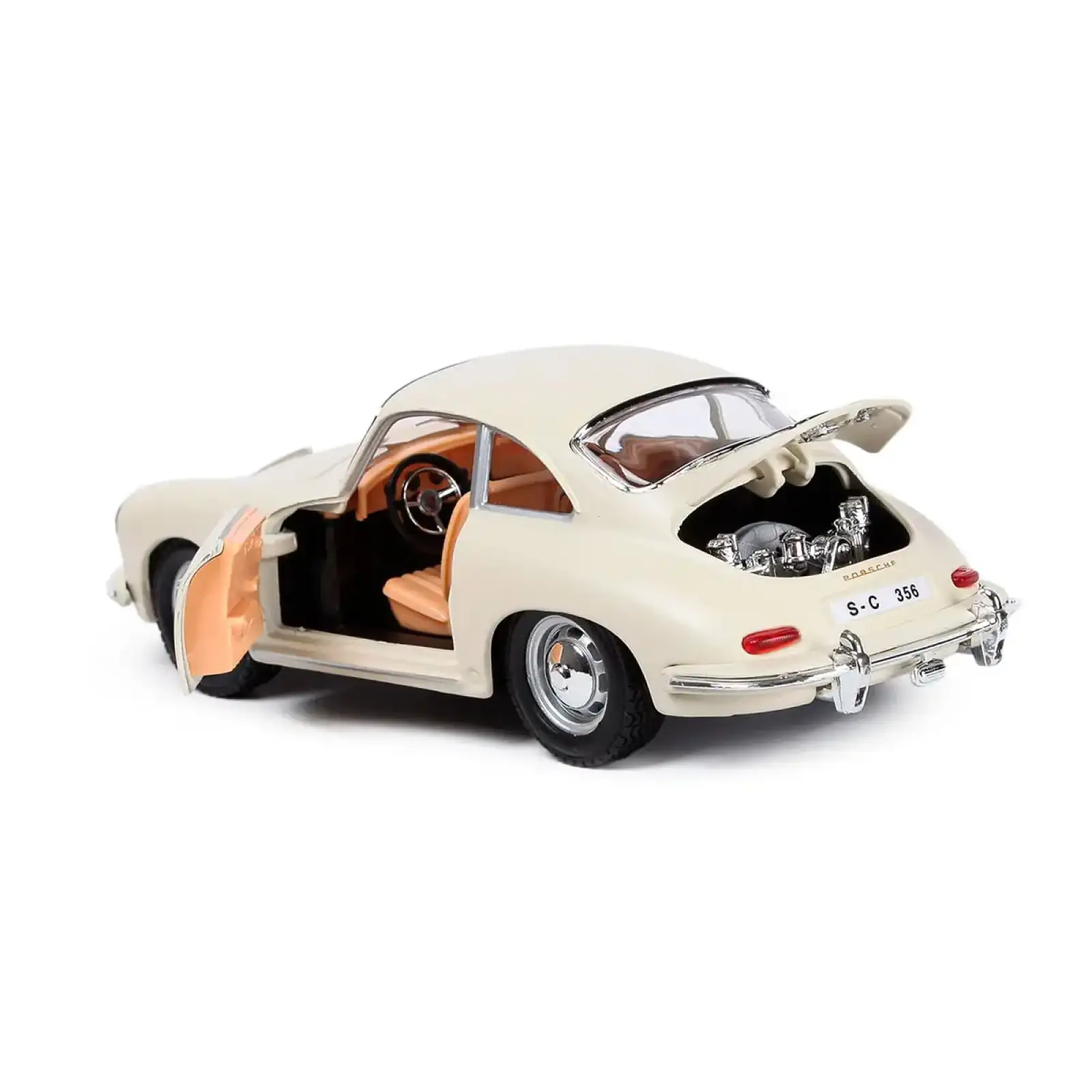 Автомодель PORSCHE 356B (1961) (ассорти слоновая кость, красный, 1:24) Bburago (18-22079)