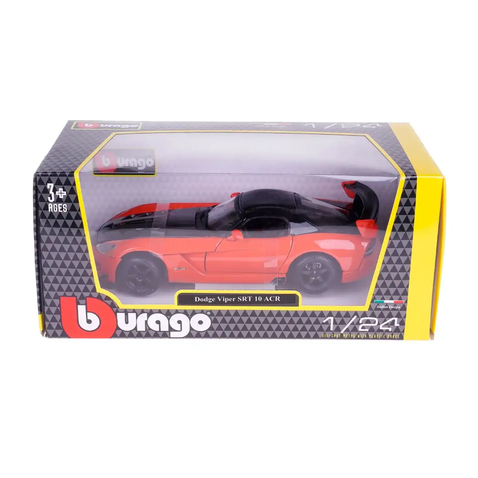 Автомодель DODGE VIPER SRT10 ACR (ассорти оранж-черн металлик, красн-черн металлик, 1:24) Bburago (18-22114)