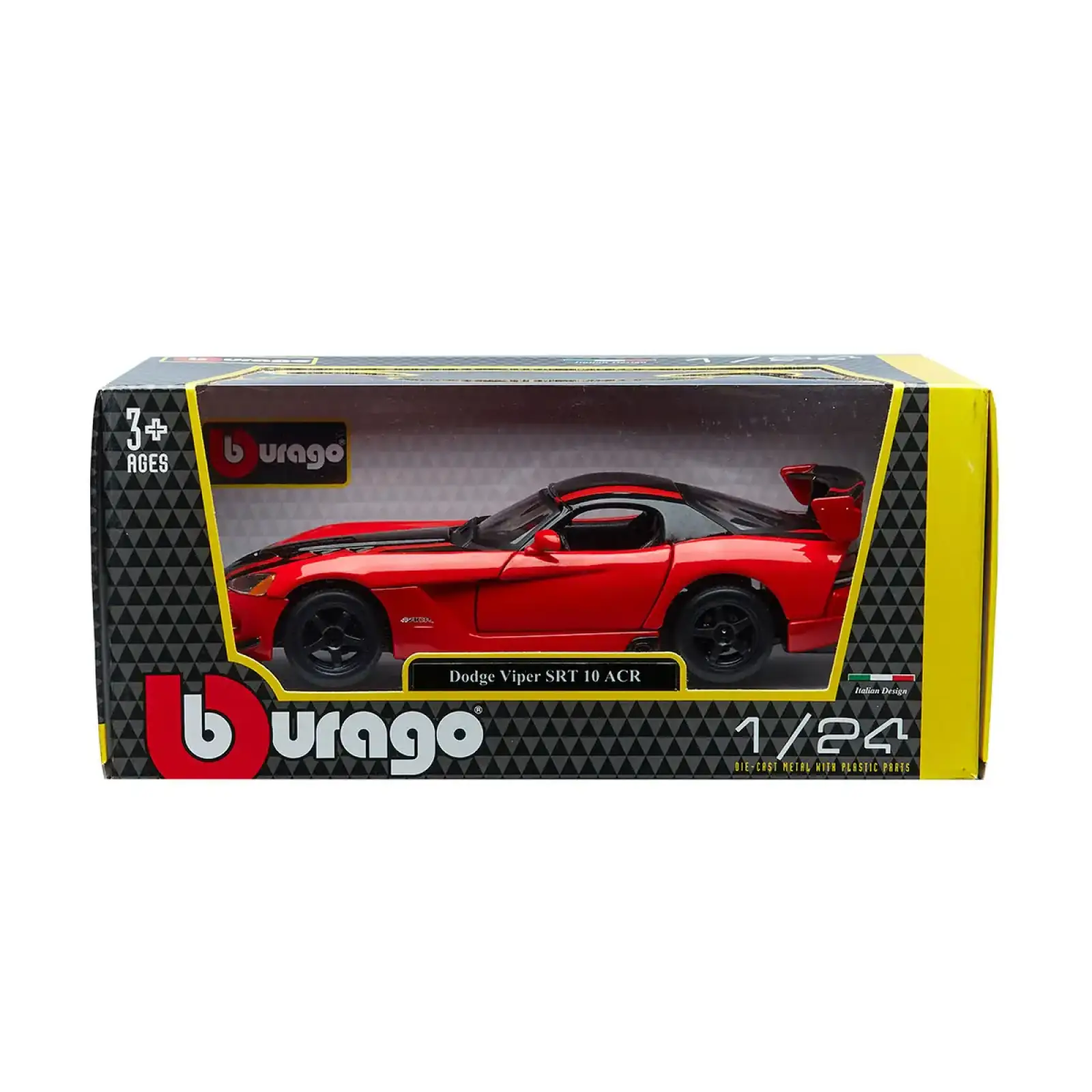Автомодель DODGE VIPER SRT10 ACR (ассорти оранж-черн металлик, красн-черн металлик, 1:24) Bburago (18-22114)