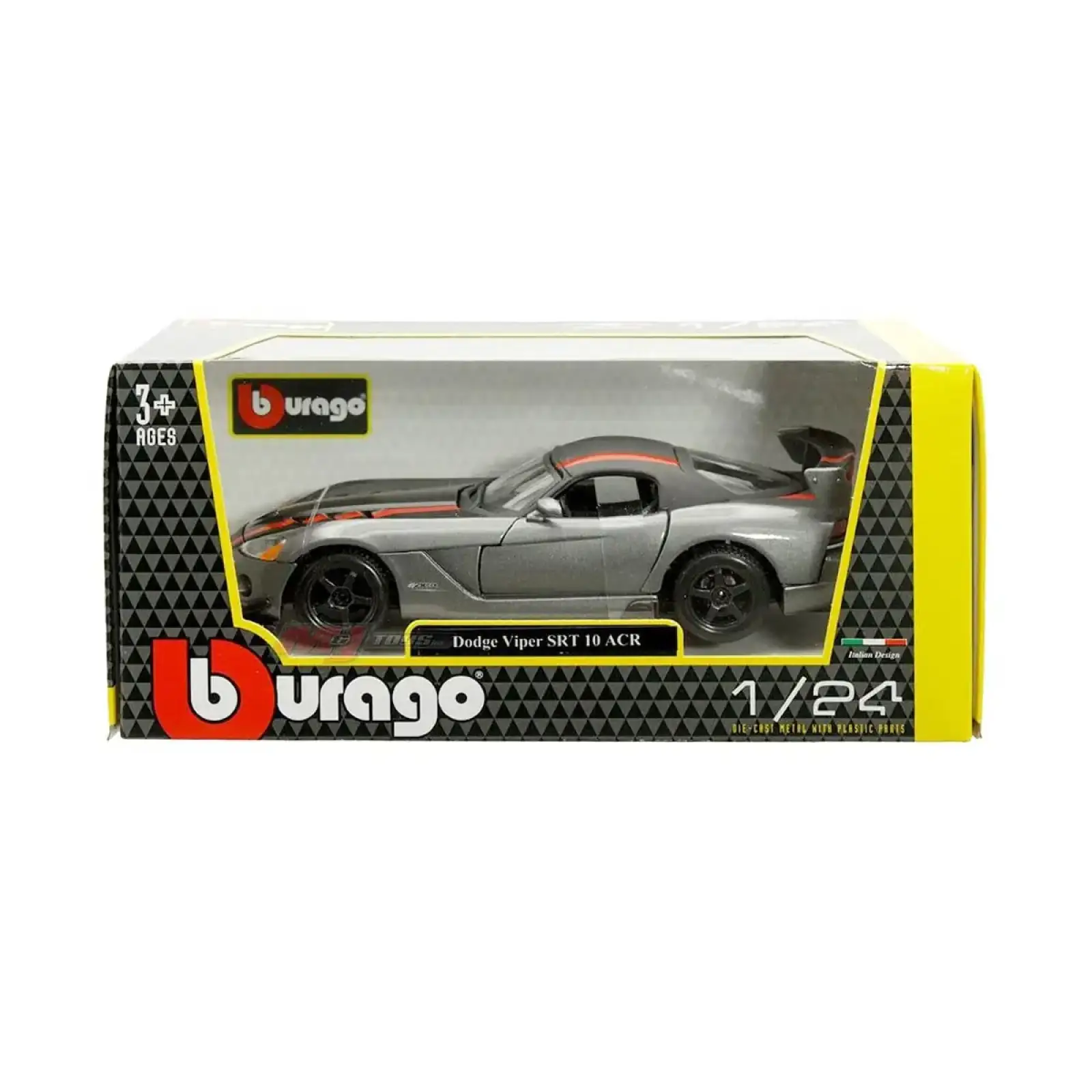 Автомодель DODGE VIPER SRT10 ACR (ассорти оранж-черн металлик, красн-черн металлик, 1:24) Bburago (18-22114)