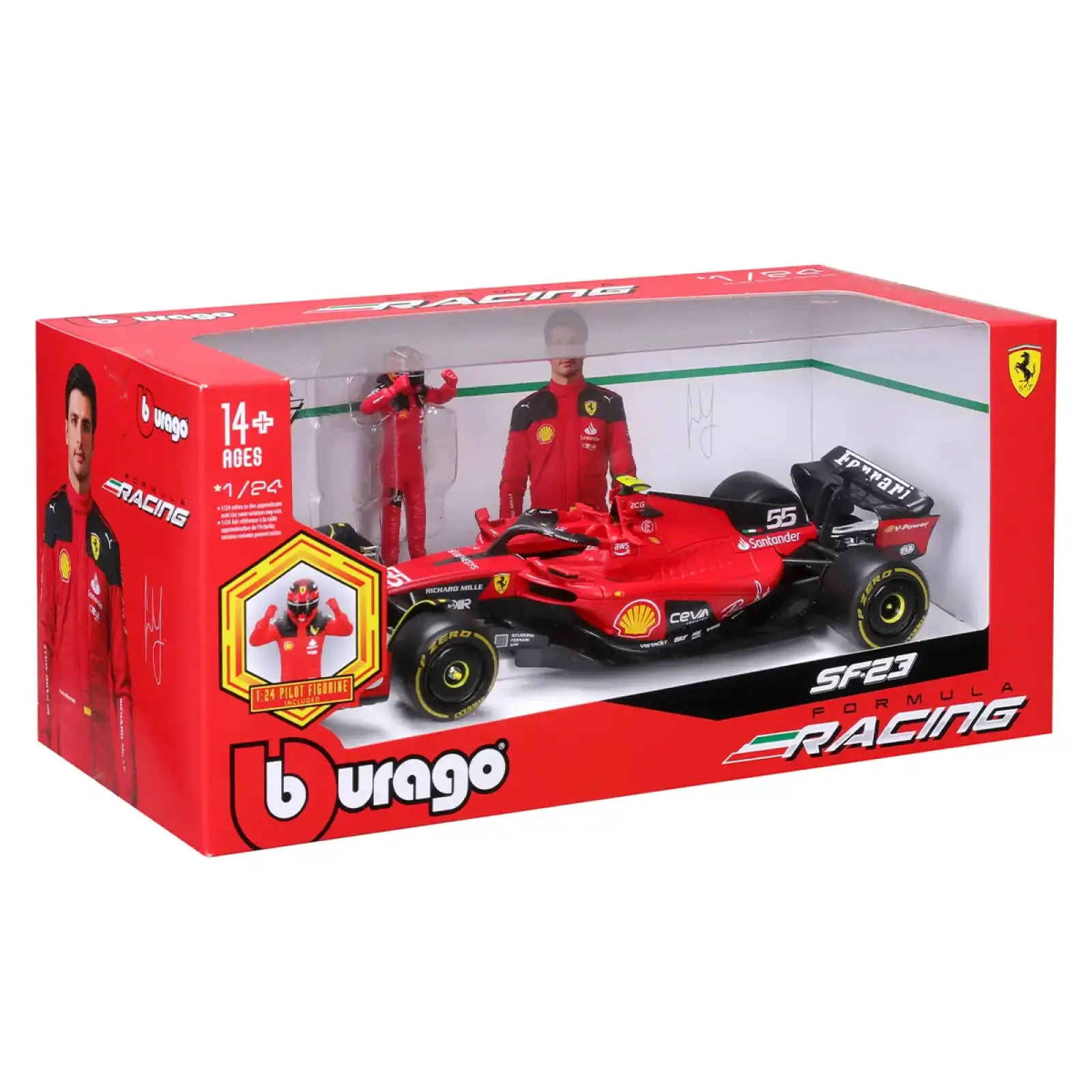 Автомодель з фігуркою - FERRARI SF-23 (1:24) Bburago (18-26809)