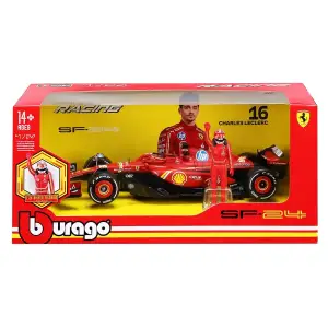 Автомодель с фигуркой – FERRARI SF-24 (2024) (1:24) Bburago (18-26823)