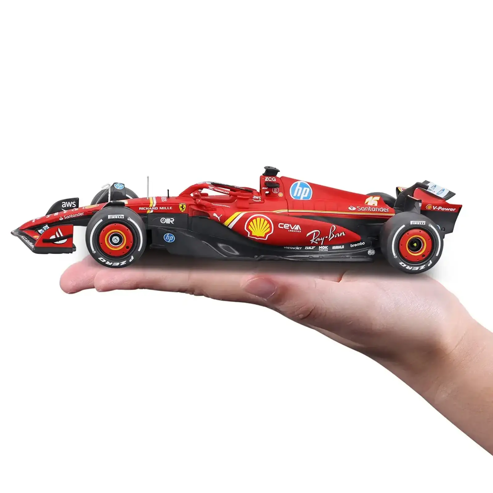 Автомодель с фигуркой – FERRARI SF-24 (2024) (1:24) Bburago (18-26823)
