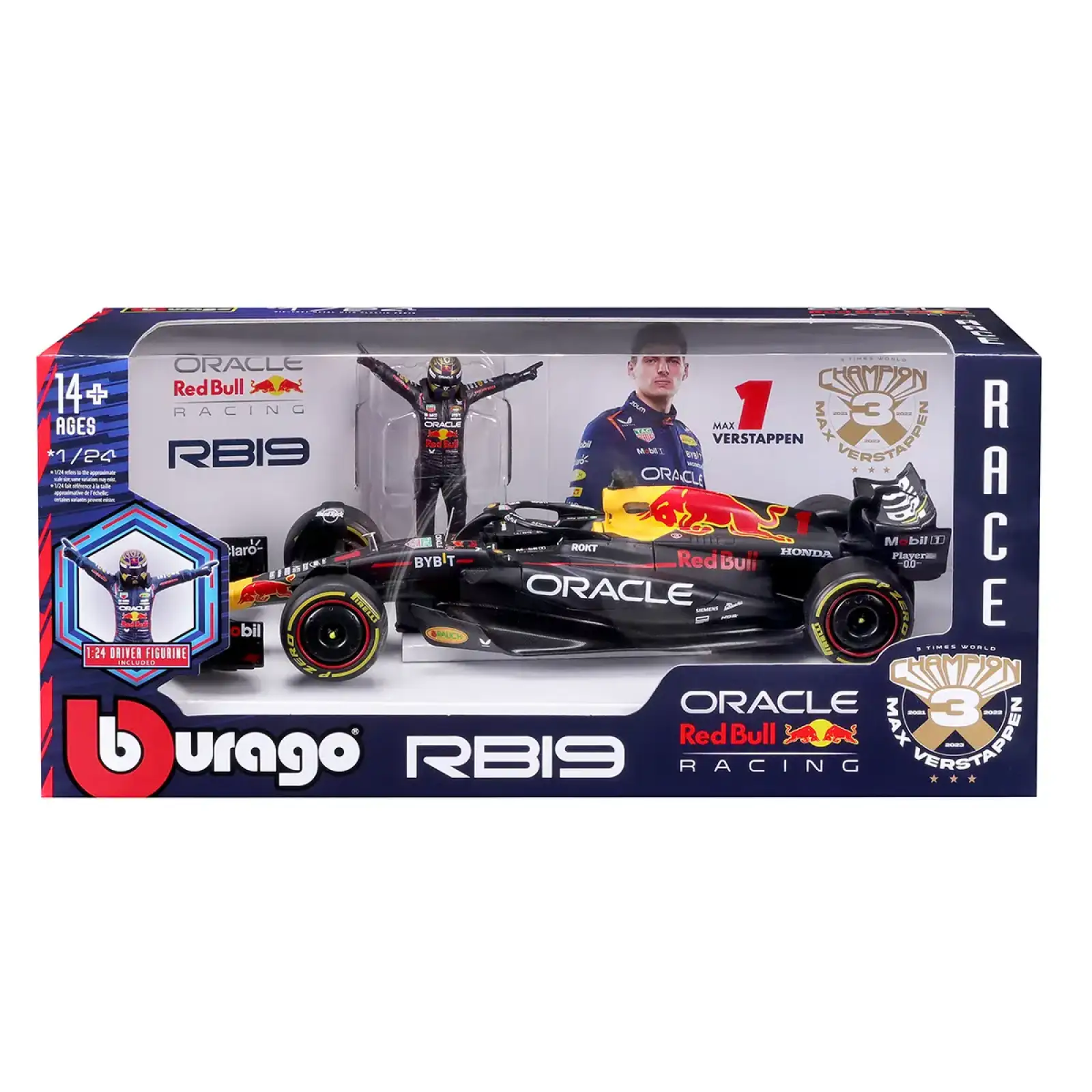 Автомодель з фігуркою - RED BULL RACING RB19 (1:24) Bburago (18-28036)