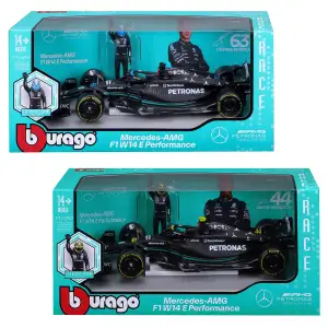 Автомодель з фігуркою - MERCEDES-AMG F1 W14 E PERFORMANCE (1:24) Bburago (18-28037)