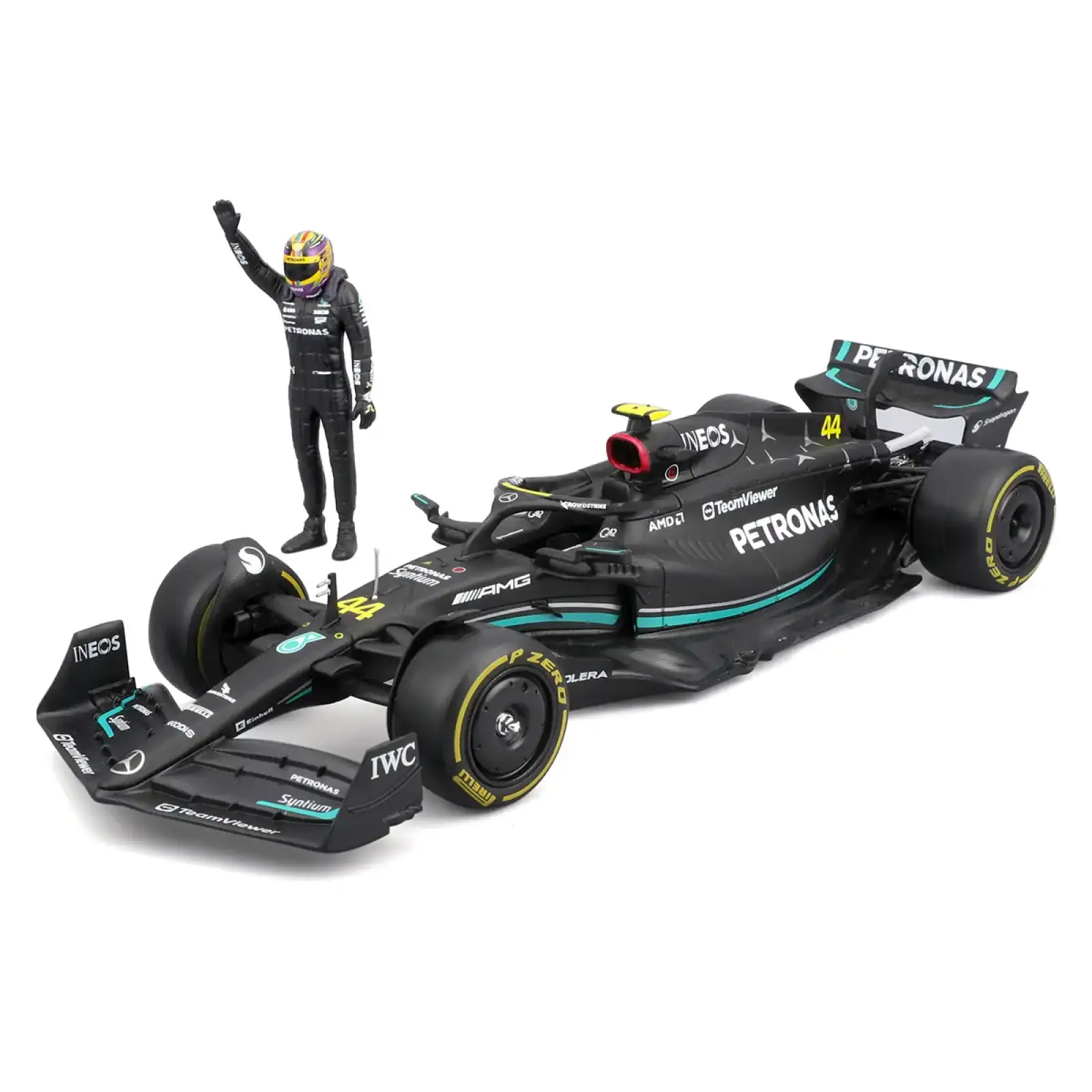 Автомодель з фігуркою - MERCEDES-AMG F1 W14 E PERFORMANCE (1:24) Bburago (18-28037)