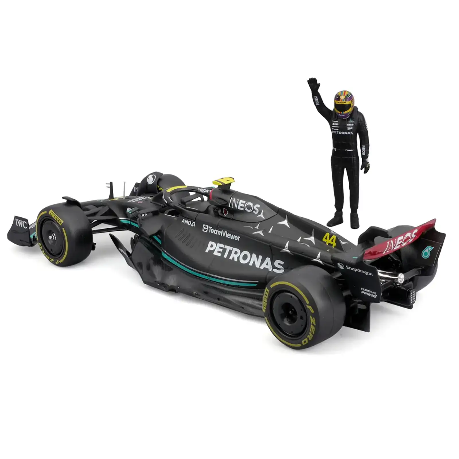Автомодель з фігуркою - MERCEDES-AMG F1 W14 E PERFORMANCE (1:24) Bburago (18-28037)