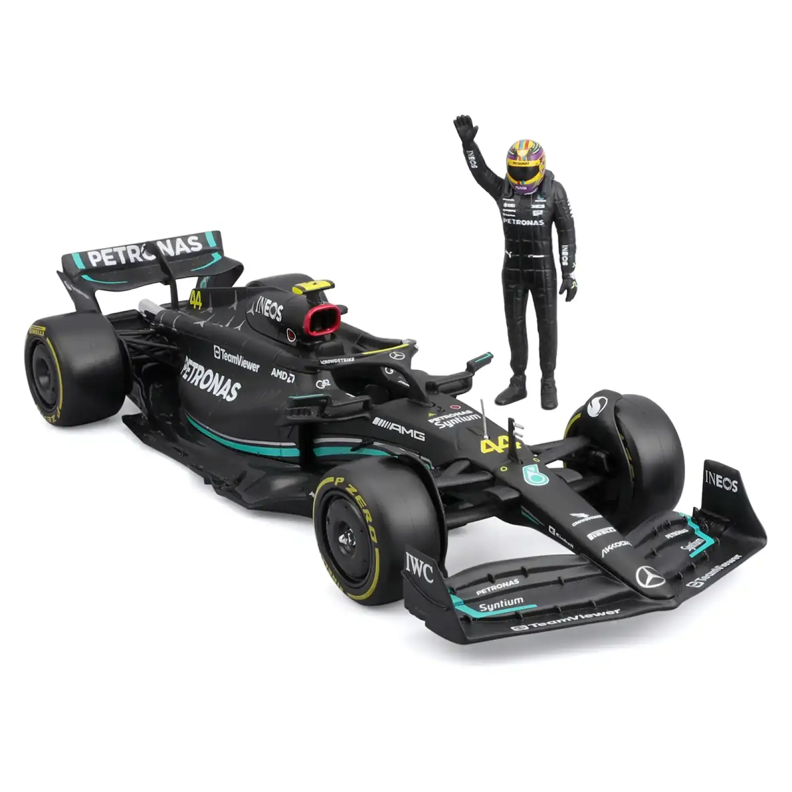 Автомодель з фігуркою - MERCEDES-AMG F1 W14 E PERFORMANCE (1:24) Bburago (18-28037)