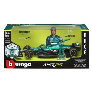 Автомодель з фігуркою – ASTON MARTIN AMR25 (2025) (1:24) Bburago (18-28071 (#14))