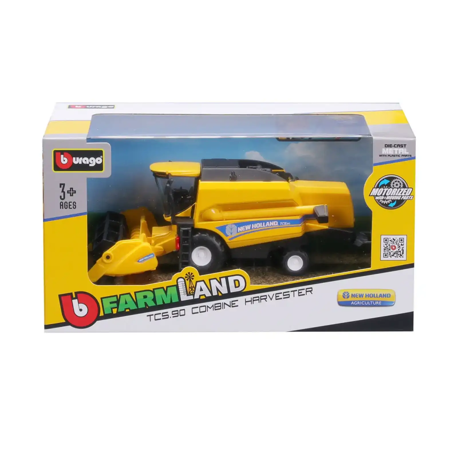 Автомодель ЗЕРНОЗБИРАЛЬНИЙ КОМБАЙН NEW HOLLAND TC5.90 (зі зерновою жаткою) Bburago (18-31721)