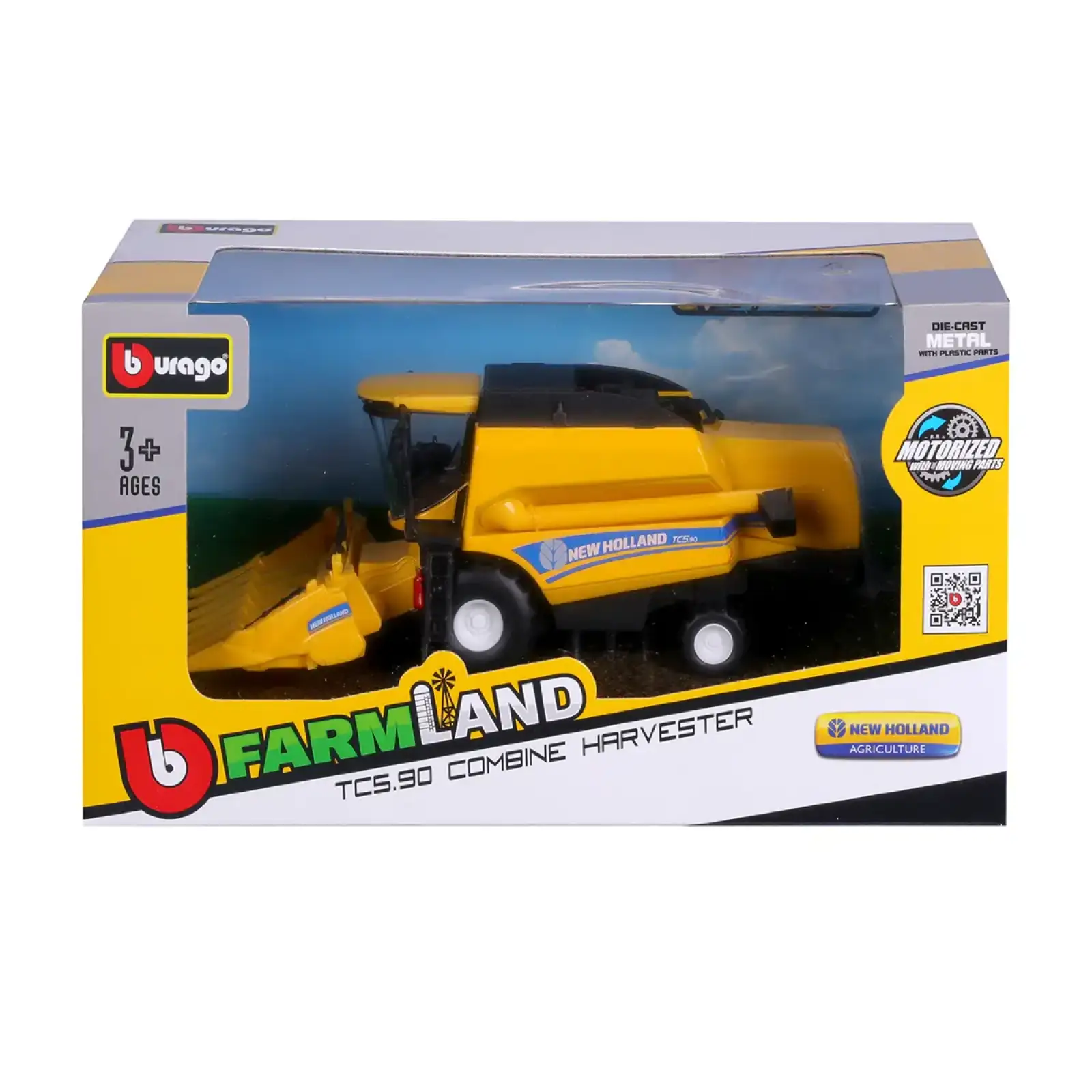 Автомодель ЗЕРНОЗБИРАЛЬНИЙ КОМБАЙН NEW HOLLAND TC5.90 (з кукурузною жаткою) Bburago (18-31722)