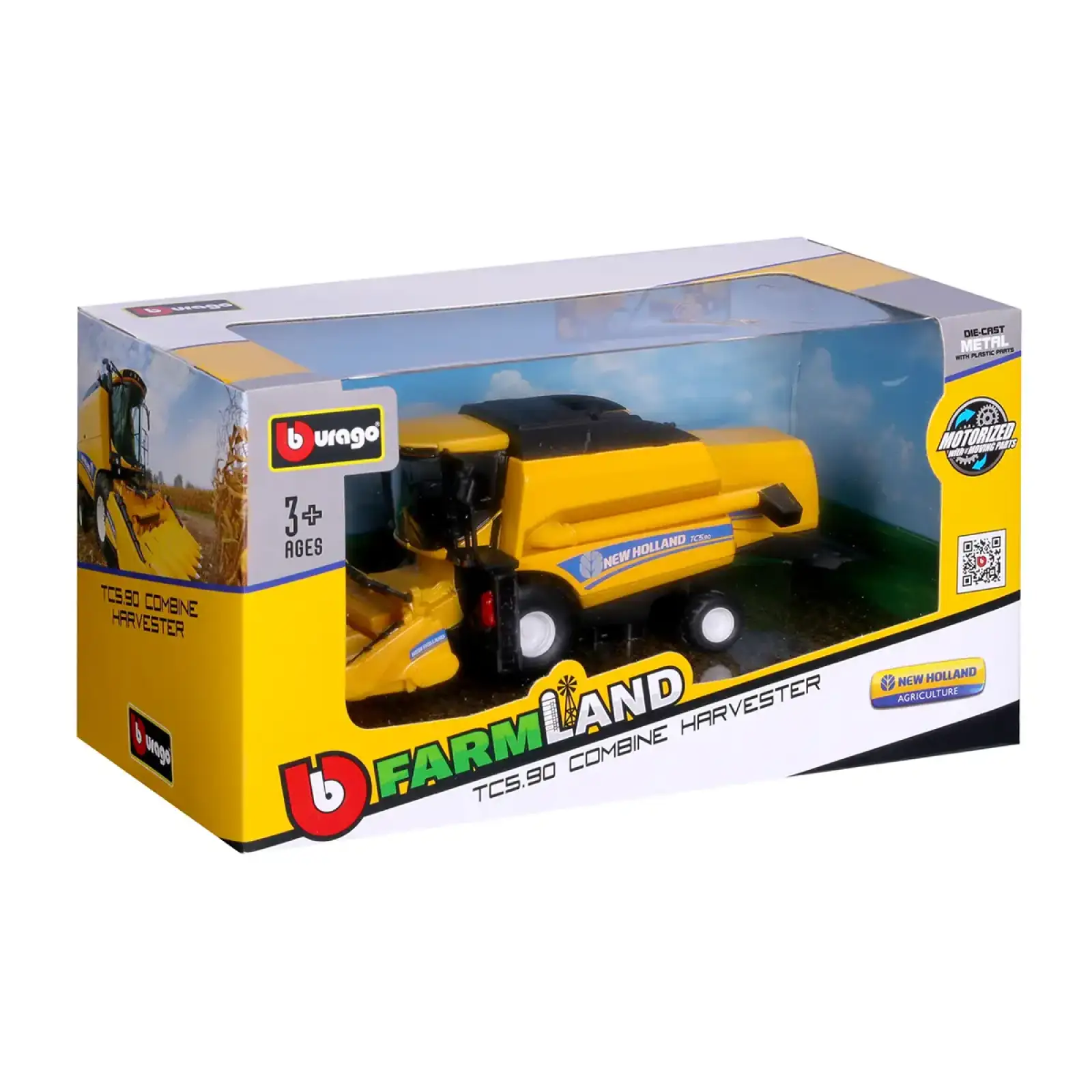 Автомодель ЗЕРНОЗБИРАЛЬНИЙ КОМБАЙН NEW HOLLAND TC5.90 (з кукурузною жаткою) Bburago (18-31722)