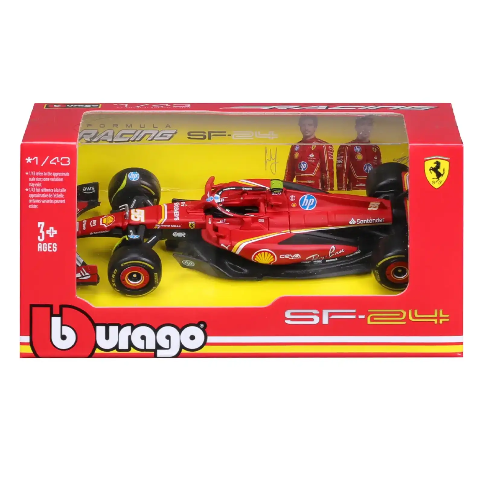 Автомодель FERRARI RACING - SF-24 (1:43) Bburago (18-36844)