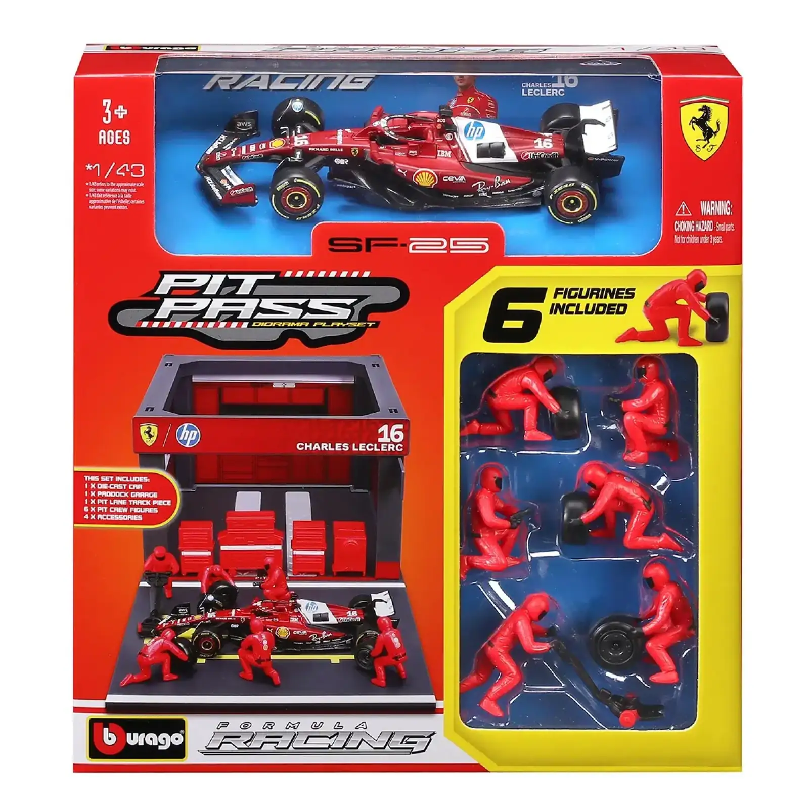 Ігровий набір - PIT PASS FERRARI SF-25 (1:43) Bburago (18-36865)