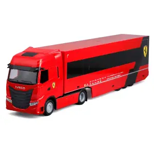 Ігровий набір - ВАНТАЖІВКА-ТЯГАЧ IVECO S-WAY ТА БОЛІД SF-24 (1:43) Bburago (18-36867)