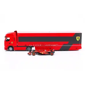 Ігровий набір - ВАНТАЖІВКА-ТЯГАЧ IVECO S-WAY ТА БОЛІД SF-24 (1:43) Bburago (18-36867)