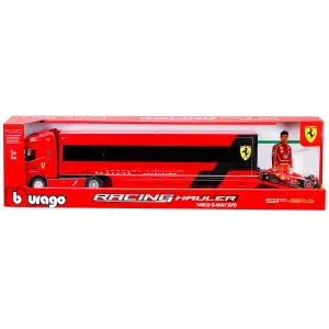 Ігровий набір - ВАНТАЖІВКА-ТЯГАЧ IVECO S-WAY ТА БОЛІД SF-24 (1:43) Bburago (18-36867)