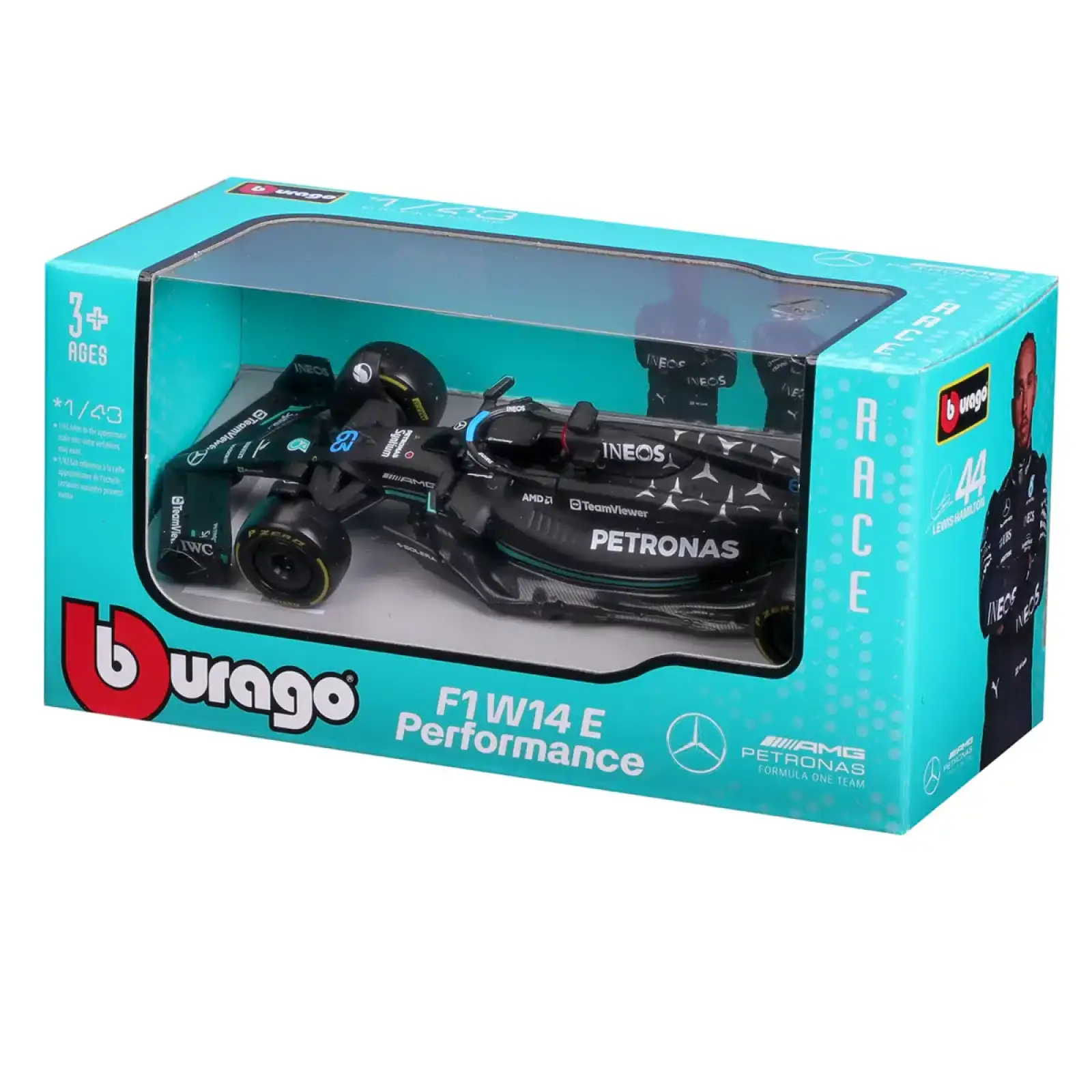 Автомодель - MERCEDES-AMG F1 W14 E PERFORMANCE (2023) (1:43) Bburago (18-38080)