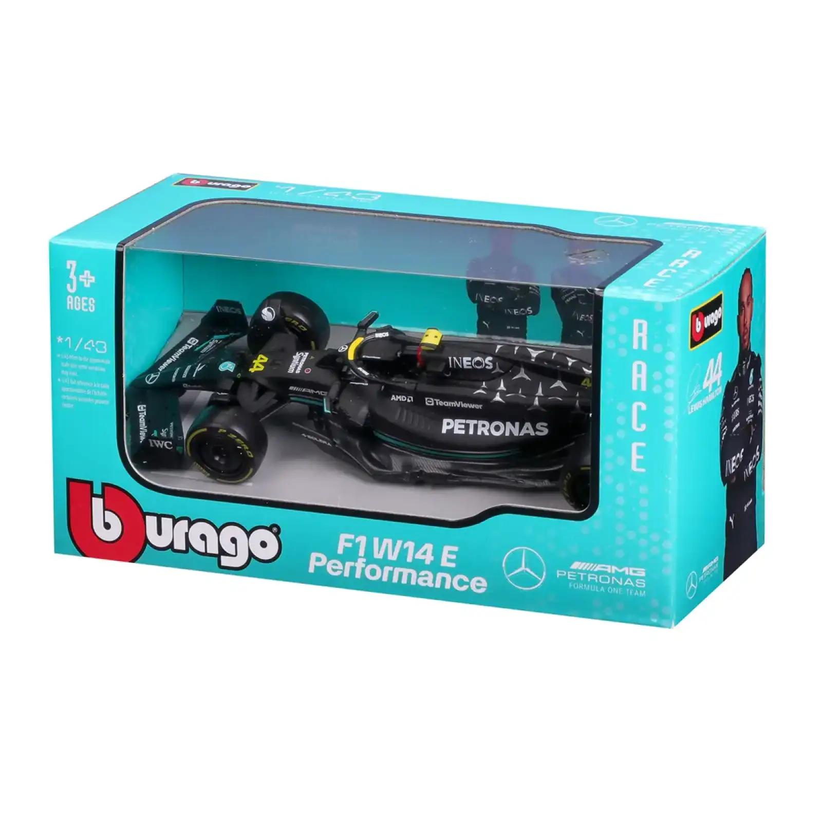 Автомодель - MERCEDES-AMG F1 W14 E PERFORMANCE (2023) (1:43) Bburago (18-38080)