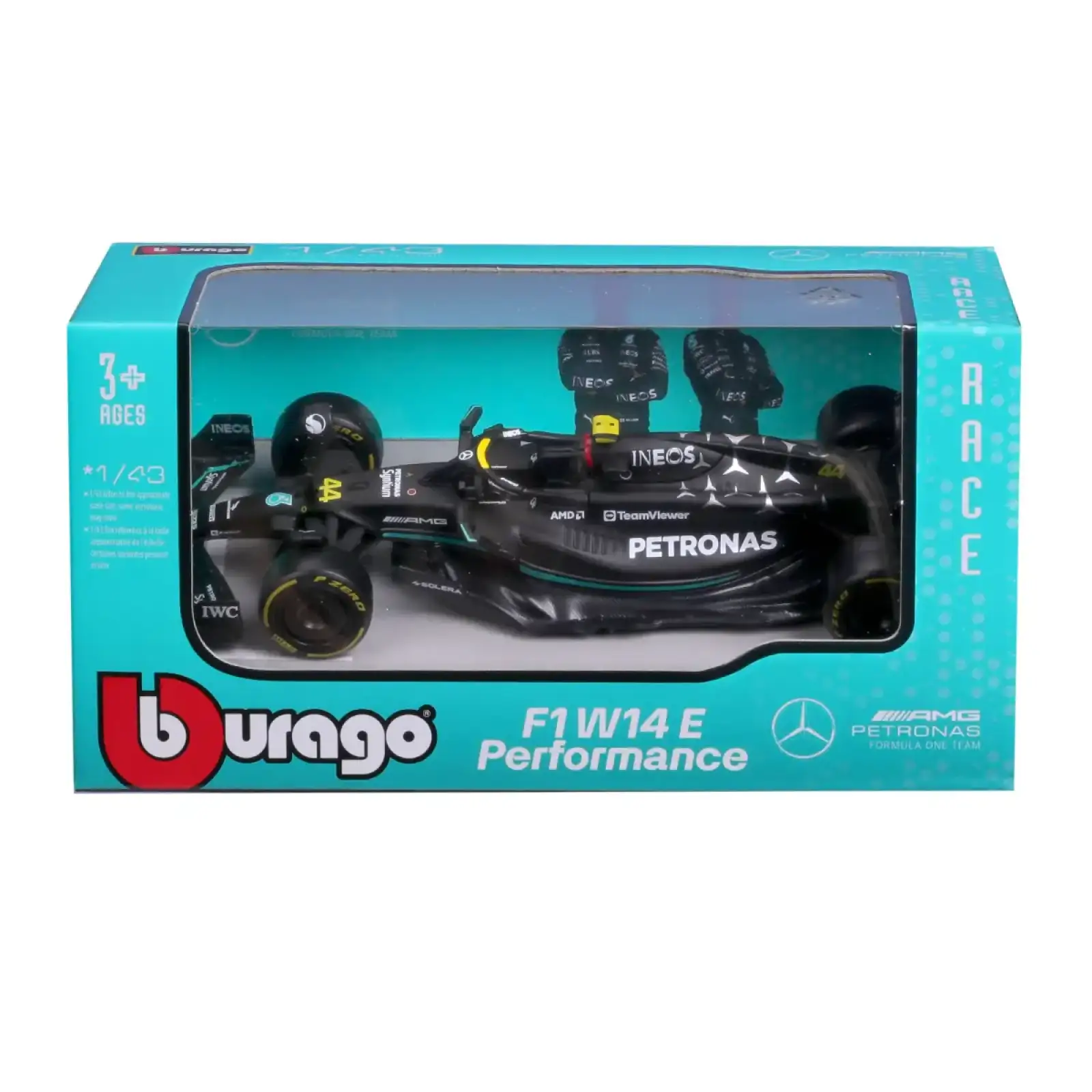 Автомодель - MERCEDES-AMG F1 W14 E PERFORMANCE (2023) (1:43) Bburago (18-38080)